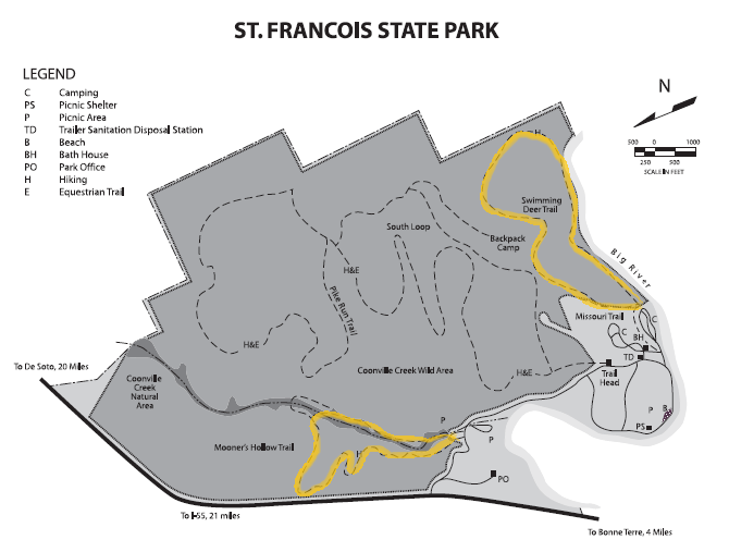 St. Francois State Park Trail Map