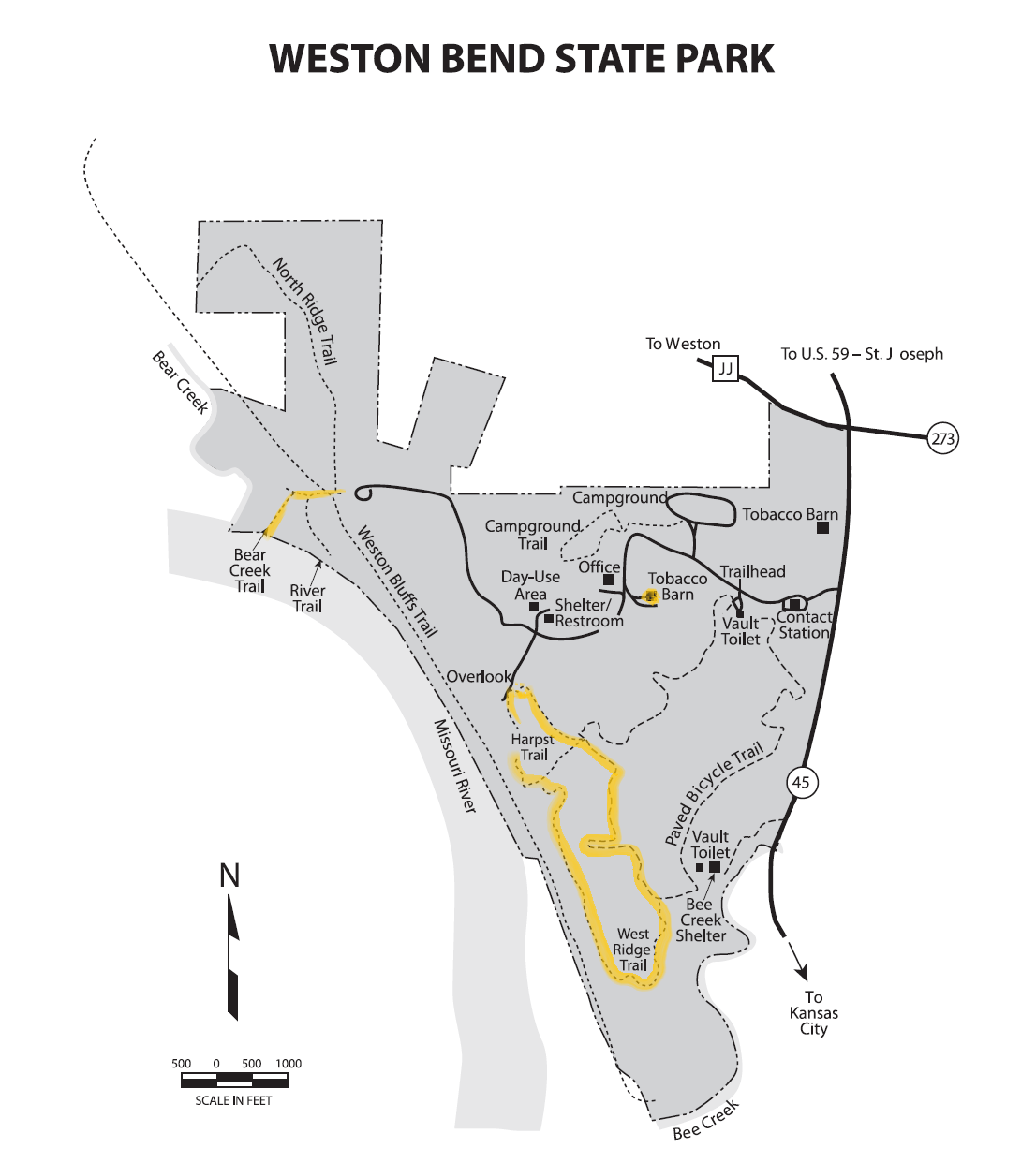 Weston Bend State Park Trail Map