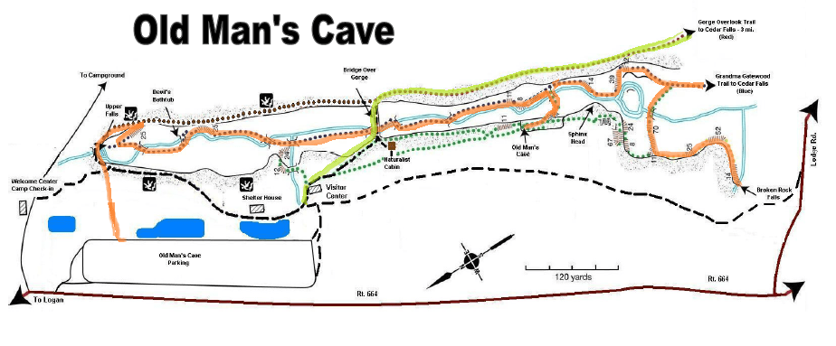Old Man's Cave Map