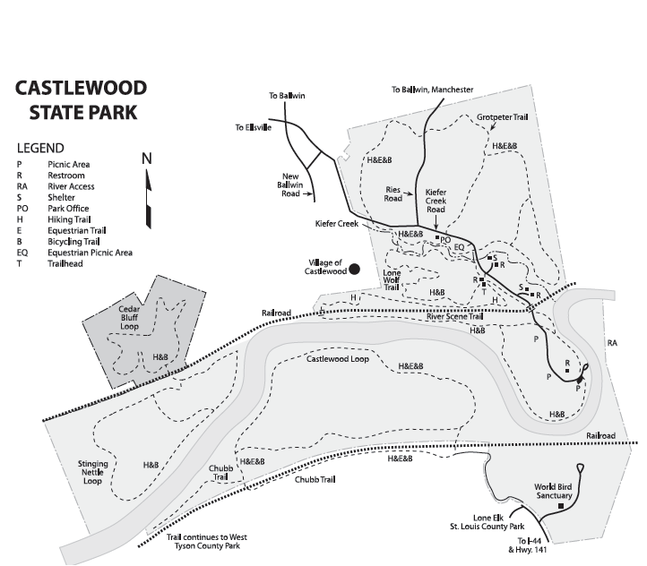 Castlewood SP Map