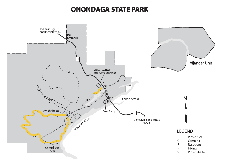 Onondaga Cave Park Map